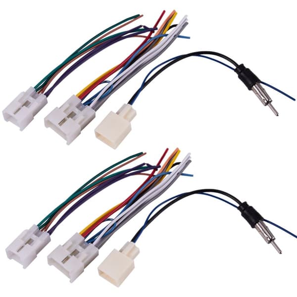 2X bilstereo CD DVD-ledningsnet med antennekabeladapter