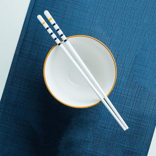 Porcelænsspisepinde - Luksuriøst Design - 5 Par Hvid Vit white