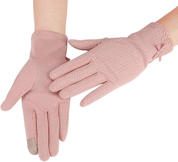 Dame sykkelhansker for solbeskyttelse, rosa