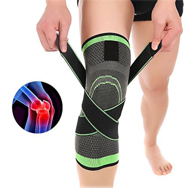 Sport Compression Knee Pads Knee Compression Sleeve for Women Men Grey Green M 35-40CM