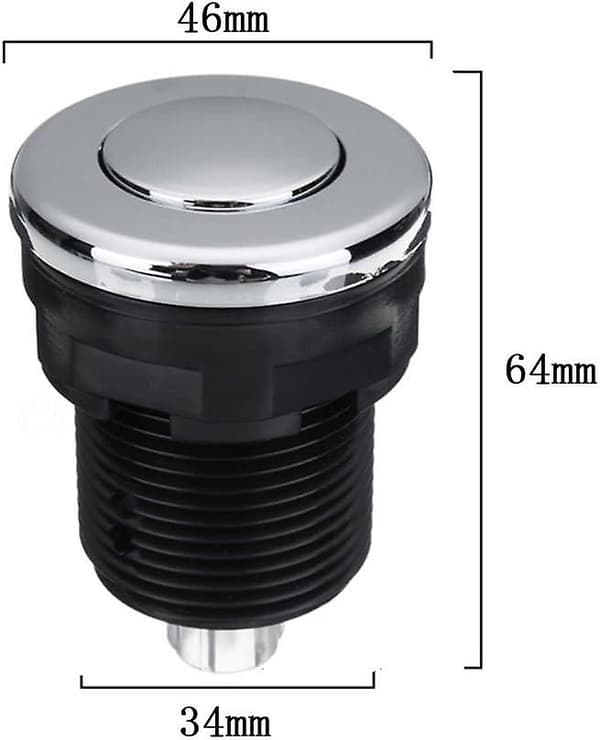 Pneumatisk trykknap til badekar, spa, afløb, sort, 34mm, SEMAket, Sort-yux