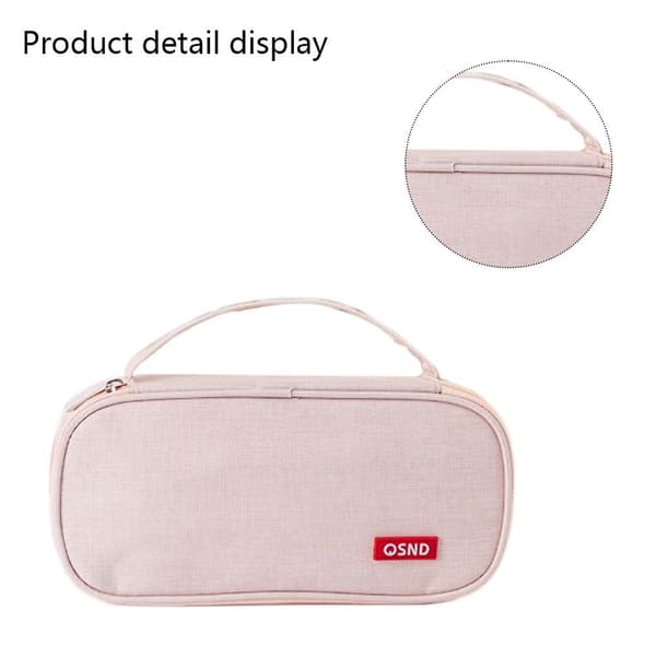 Simple Portable Double Layer Large Capacity Pencil Case Oxford Pink