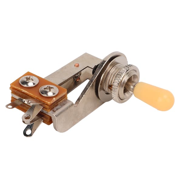 3-Way L-Shaped Toggle Switch Electric Guitar Pickup Selector Replacement Tone Control Parts Cream Yellow Cap