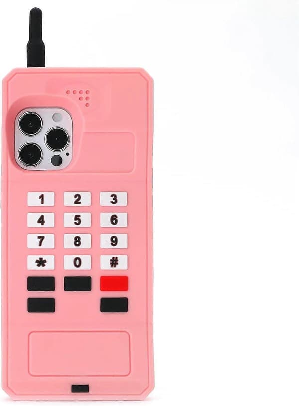 (Se titlen for telefoncovermodellen) iPhone 12mini retro telefoncover, 3D sød tegneserie Kawaii (pink)