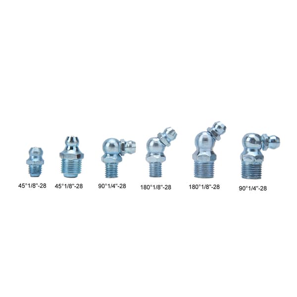 110 Pcs 45° 1/8in-28 Grease Nipple Nozzle Fittings for Engineering Machinery Electroplating Blue