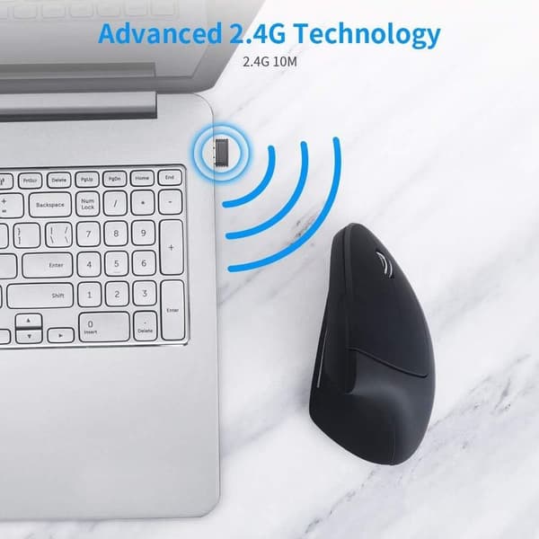 Ergonomic Vertical Wireless Mouse, Rechargeable Optical Mouse,