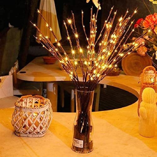 Lysende grene / Dekorative grene brune med 20 LED