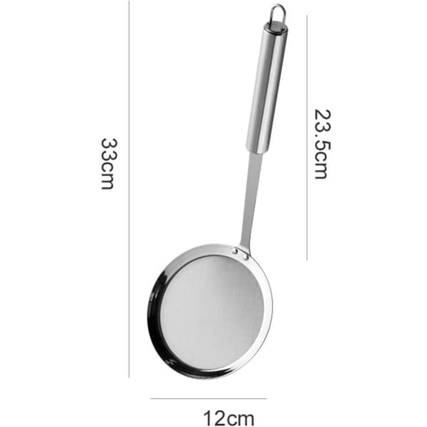 Fine Mesh Strainer, Stainless Steel Grease Skimmer, Durable Multifunctional Kitchen Strainer Ladle