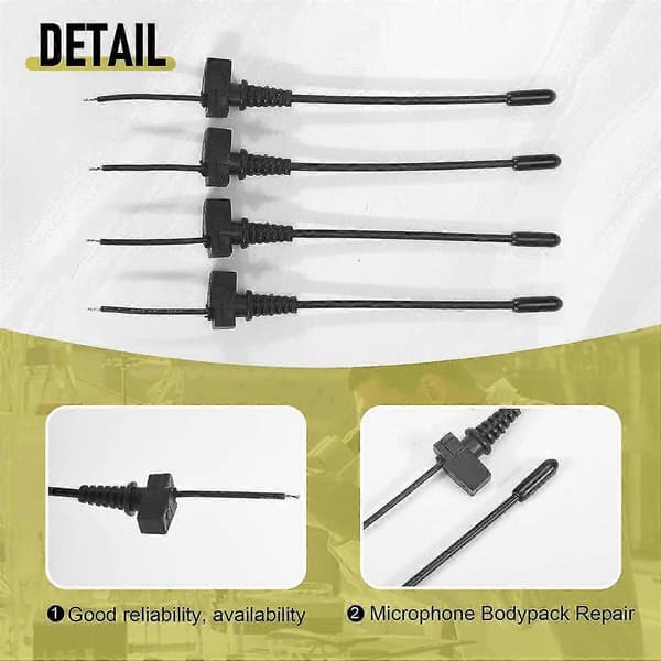 4 stk. mikrofonantenne egnet til Sennheiser EW100G2/100G3 trådløs mikrofon bodypack reparation M