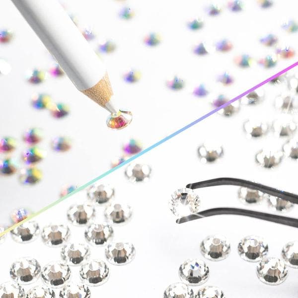 4010 stk. Crystal AB Glittersten Strass Negle, 6 størrelser (1,6-6 mm) til SS30 K9 Glas