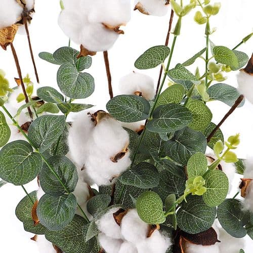 Bomull-Eukalyptusbukett, 4 stk/6 stk Bomullsstilker Blomster DIY