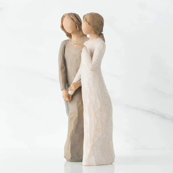 Resin Two Sisters Sculpture Hand-Painted Figurines