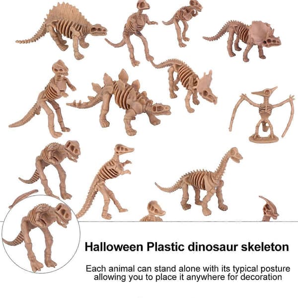 12 simuloitua dinosauruslelua, todenmukainen dinosauruksen luurankomalli, opettavaisia leluja