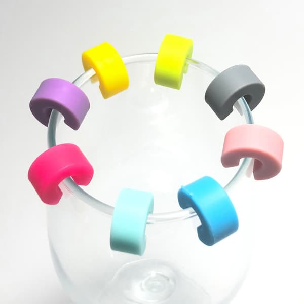 16 Creative Circular Silicone Red Wine Glass Labels, Red Wine Glass Accessories