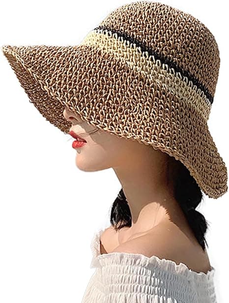 Trendy Dame Solhat Sommer Stråhat UPF 50+ Khaki Khaki