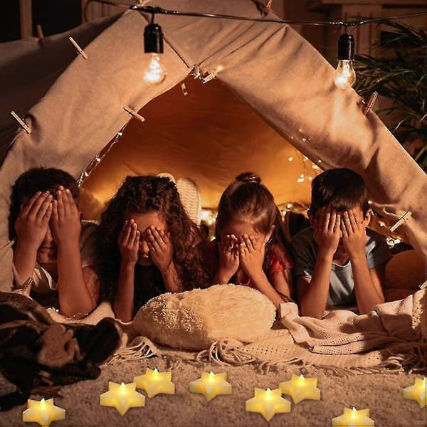 Creative Star Shape Decorative Flameless Candle 12pcs