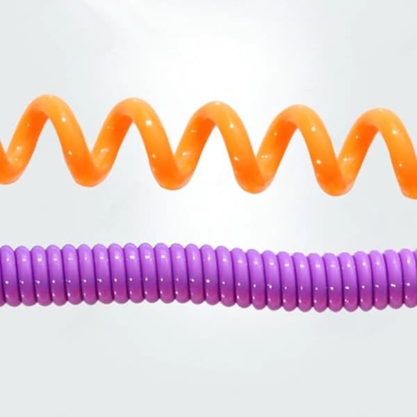 Infällbar nyckelring spiral clip-on ring stretchig elastisk spiralfjäder nyckelkedja 6st 6pcs