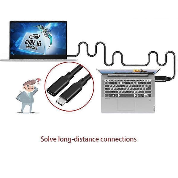 100w Pd 5a Usb3.1 Typ-c Förlängningskabel 4k 60hz Usb-c Gen 2 10gbps Förlängningssladd 1m