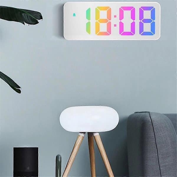 LED Large-Character Electronic Clock Bedside Alarm Clock Black