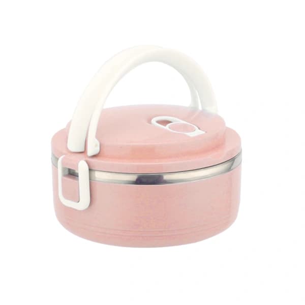 Microwave Lunch Box with Handle Large Food Container for Workplace School Pink 1 Layer