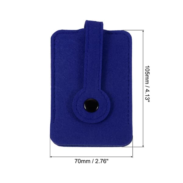 Zipper Key Pouch, Felt Car Key Organizer with Drawstring for Home Key Blue