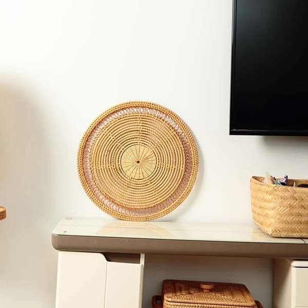 Natural Boho Woven Basket Rattan Decor Woven Decor Woven Wall Decoration