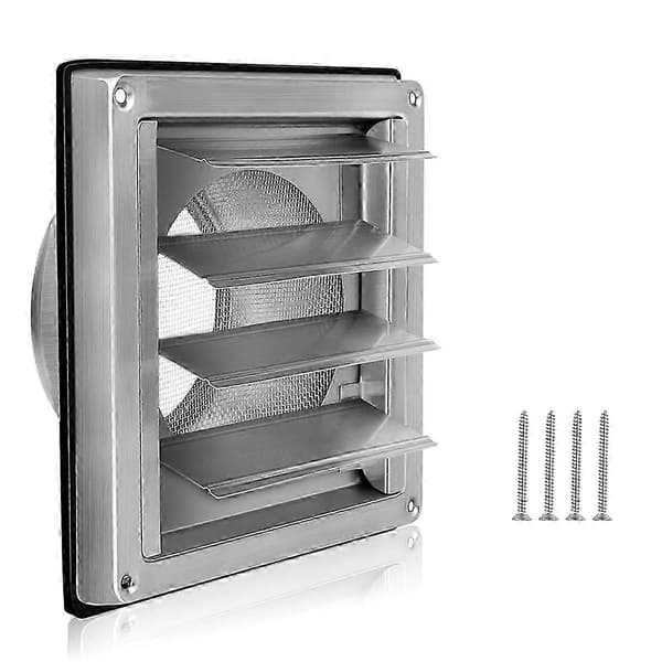 Ventilationsgitter 125mm Rustfrit Stål Luftventiler Beskyttelse, Lamelgitter Beskyttelse Ventil Flad Kanal Luftventil Vægindløb js