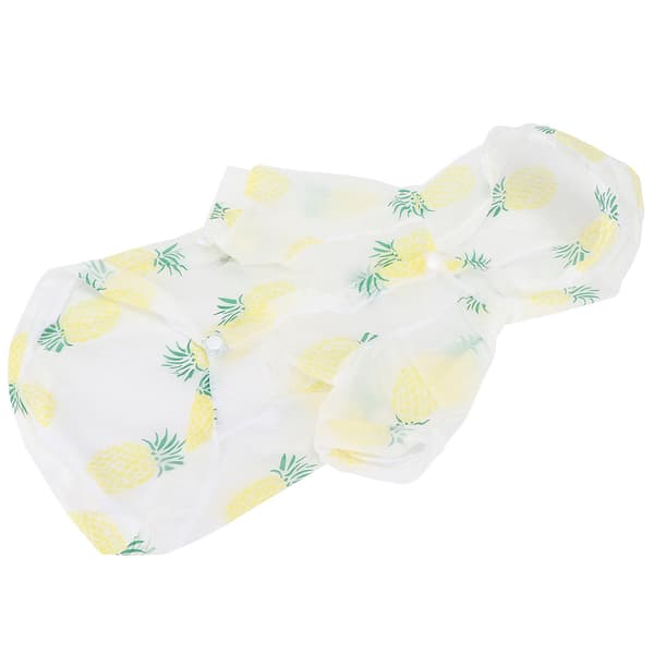 Lemmikkien aurinkosuojavaatteet - Hedelmäkuvioidut polyesterivaatteet lemmikeille aurinkosuojaan (XL, keltainen ananas)