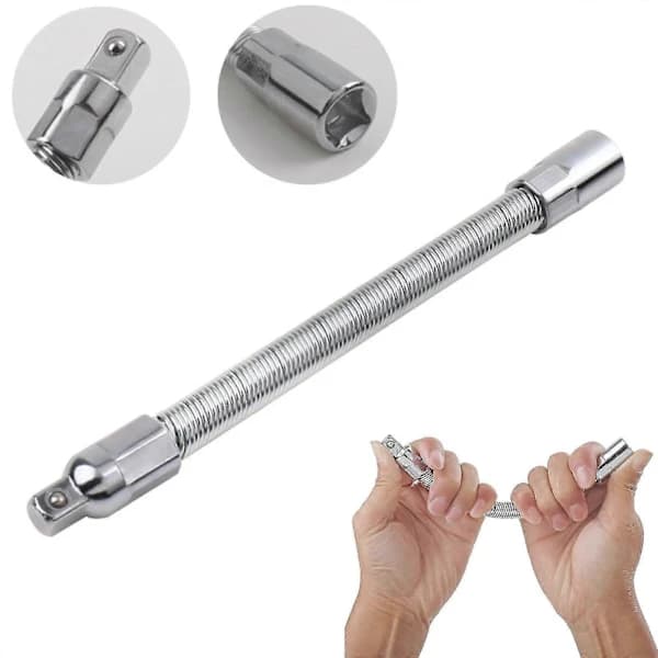 Universal Electric Socket Wrench Extension Rod, 1/4, 3/8, 1/2 Socket Wrench Drive Head, Bendable Flexible Socket Extension Rod Shaft Set (3 pcs)