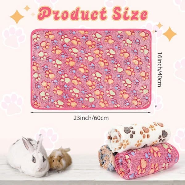 Pet Blankets - Washable 3-Pack Cage Blankets for Small Animals