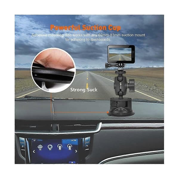 Car Mount for Sports Camera Car Windshield Suction Cup Mount Compatible for Action Camera Accessories