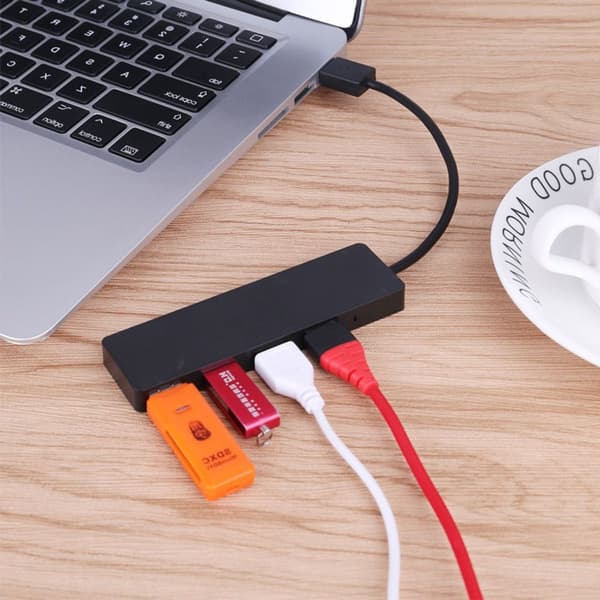 4-portars USB 3.0-hubb, ultrasmal data-USB-hubb, ingen laddning