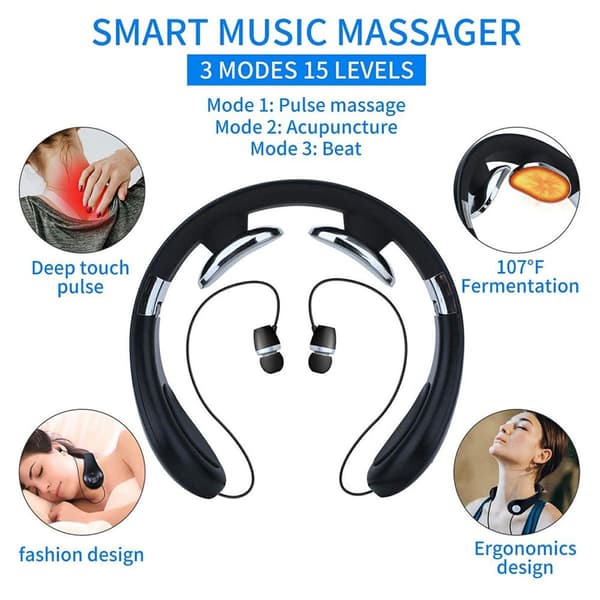 Multifunktionelt instrument til skulder- og nakkemassage, sort