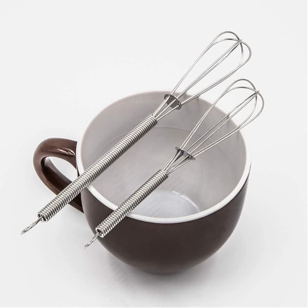 1-pack mini trådköksvispar, liten äggvisp, såsvisp, mini visp, silver-var