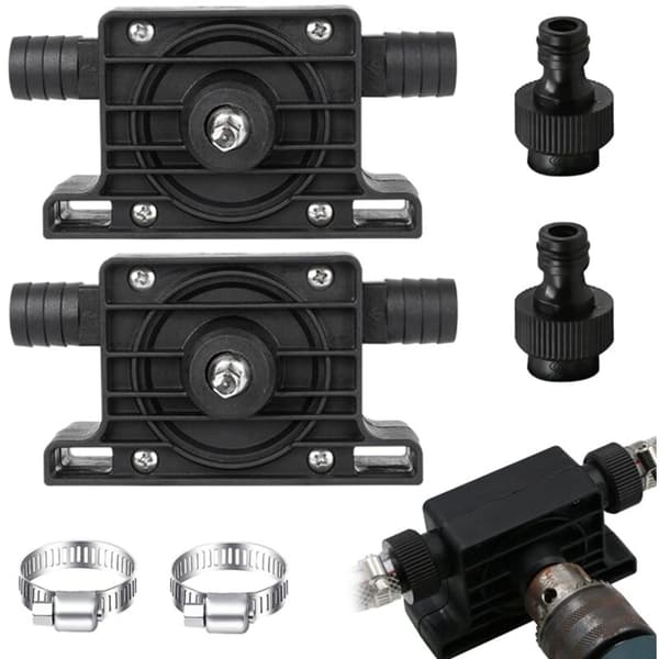 2-pack handdriven elektrisk borr pump, mini bärbar handpump med slangsnabbkopplingar, självsugande vätskepump