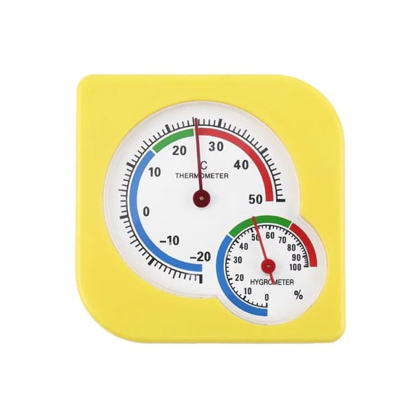 Två termometerbordstyp kalabashygrometer inomhus termometer