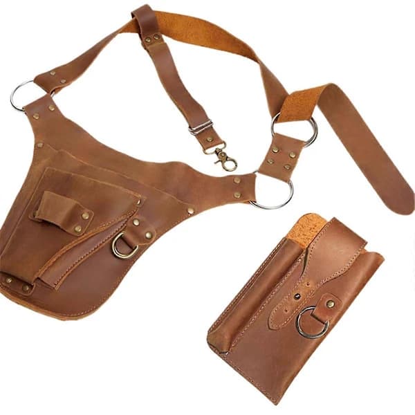 PU Leather Garden Tool Belt, Adjustable Tool Pouch for Gardeners, Florists, and Hand Tools, One Size One Size