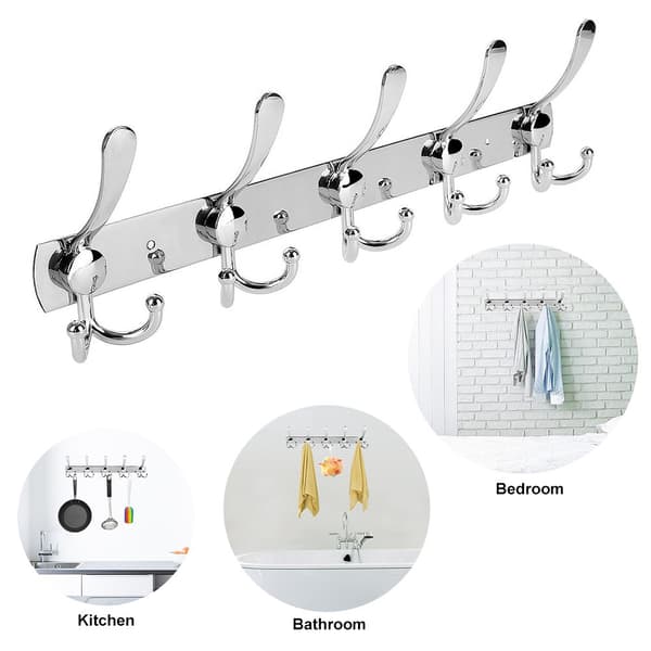 Wall Mounted Coat Hook, 1-pack Stainless Steel Wall Mounted Coat Rack Durable Robe Hat Clothes Hooks