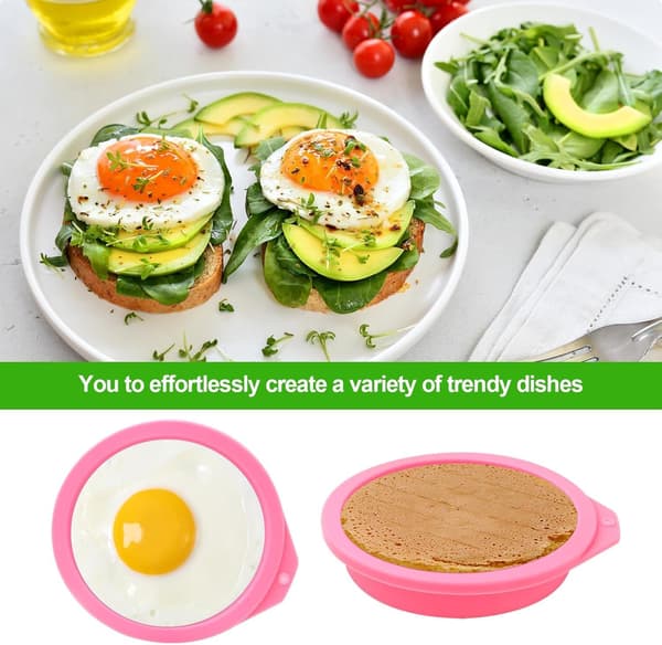 4 stk Silikonformer for Egg til Airfryer for Muffins, Toast, Non-Stick Airfryer Tilbehør