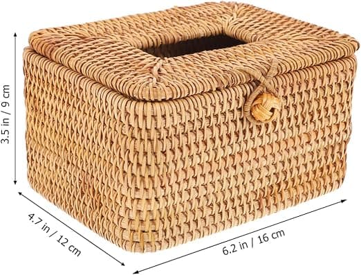 16 * 12 * 9cm rotting vävnadslåda set rektangulär vävnadslåda set vävd