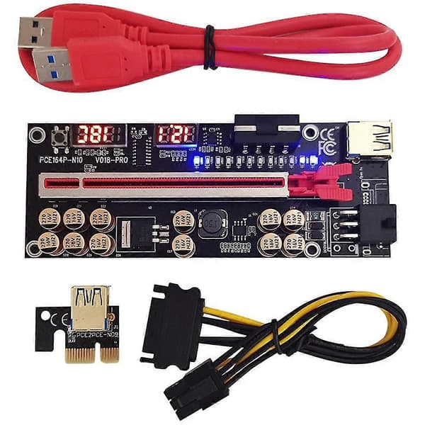 Ver018 Pro Pci-e Riser-kort Pci-e 1x til 16x Usb3.0 60cm Grafikkort-Riser med 12 Solide Kondensatorer