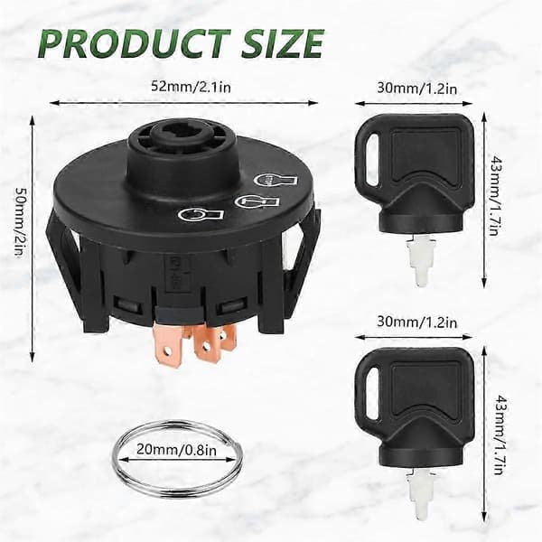 Ignition Switch 3-Position with Key for Toro 117-2221 137-4100 Z Cutter ZS Series js