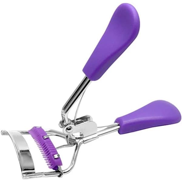 A4 Chrome with Purple Comb Eyelash Curler Wide Angle Edge Beauty False [CO]