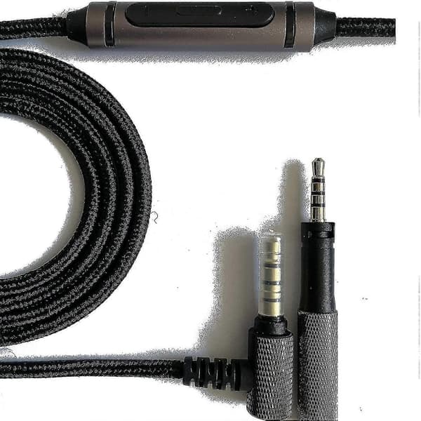 Erstatningslydkabel til Sennheiser Momentum On Ear Weave-headsetkabel med mikrofon 3,5 mm til 2,5 mm