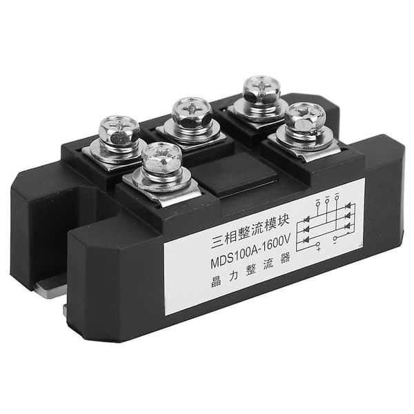 MDS-100A 1600V Bridge Rectifier, 5 Terminals 3-Phase Full-Wave Diode Module Bridge Rectifier for Three-Phase Rectification 34BRO