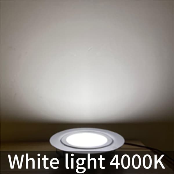 4 pcs Ultra Thin LED Downlight 12V DC Built-in Ceiling Spotlight 3W White 4000K for Camping Car Bathroom Cabinet Lighting