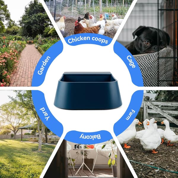 Pet Drinker, Automatic Bowl Drinker with Float Valve, for Dog (2L, Blue)
