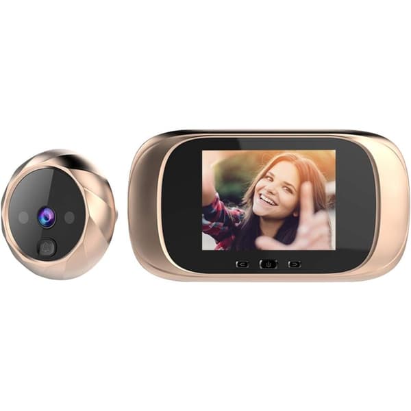 Digital Dörrklocka - 2,8'' - LCD-Skärm - Mörkerseende - Digitalt Dörröga Guld