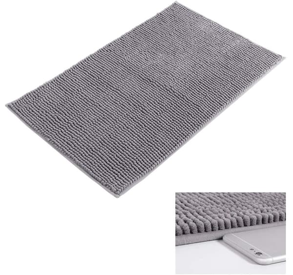 Sklisikker badematte 50x80cm mikrofiber chenillematte til bad