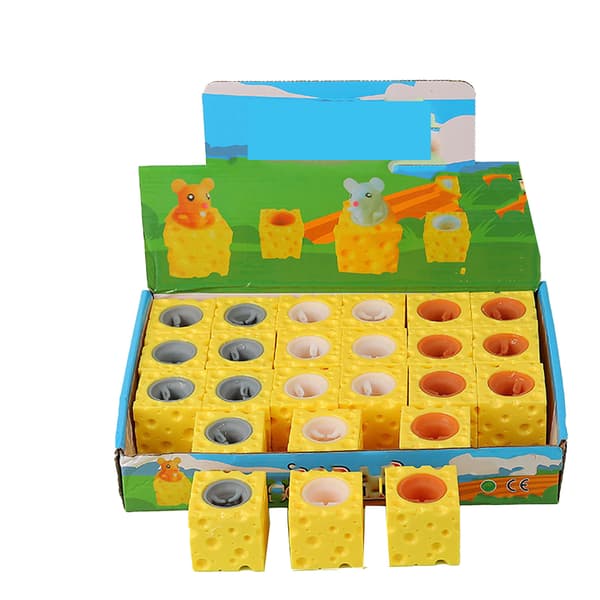 Squeeze Toy Stress Relief Decompression Cute Animal Squeeze Cup for Work Learning Cheese Mouse